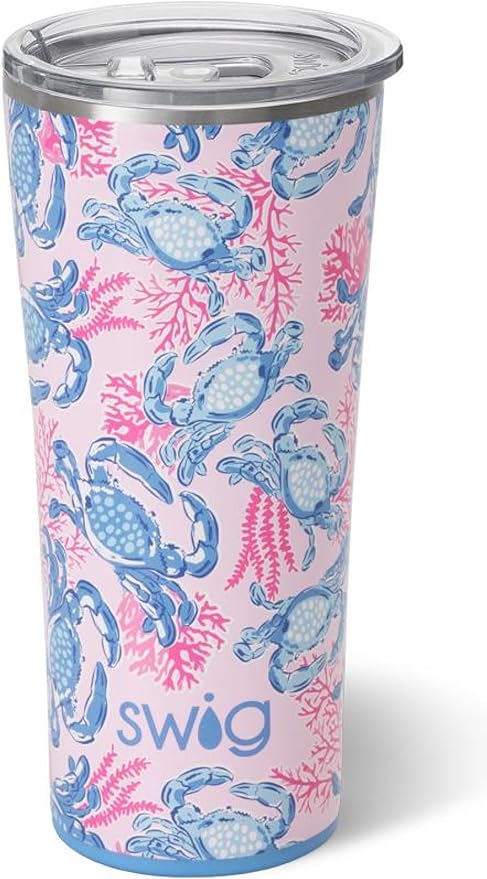 Swig Life 22oz Insulated Tumbler, Travel Coffee Tumbler with Lid, Cup Holder Friendly Travel Coffee Mug, Stainless Steel (Get Crackin)