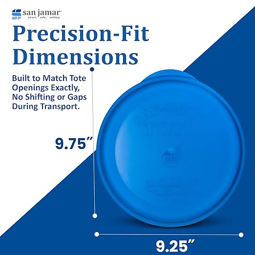 San Jamar-SI6500 Saf-T-Ice Commercial Ice Tote Snap-Tight Lid - Blue, 1 Count (Pack of 1)