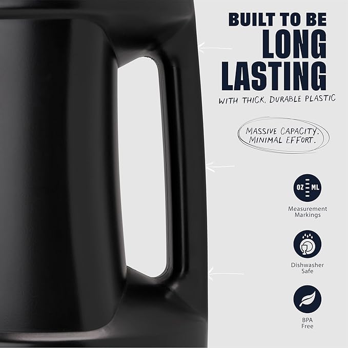 BlenderBottle Hydration Koda V1.5, Half Gallon Water Bottle, 74-Oz, Full-Color Black
