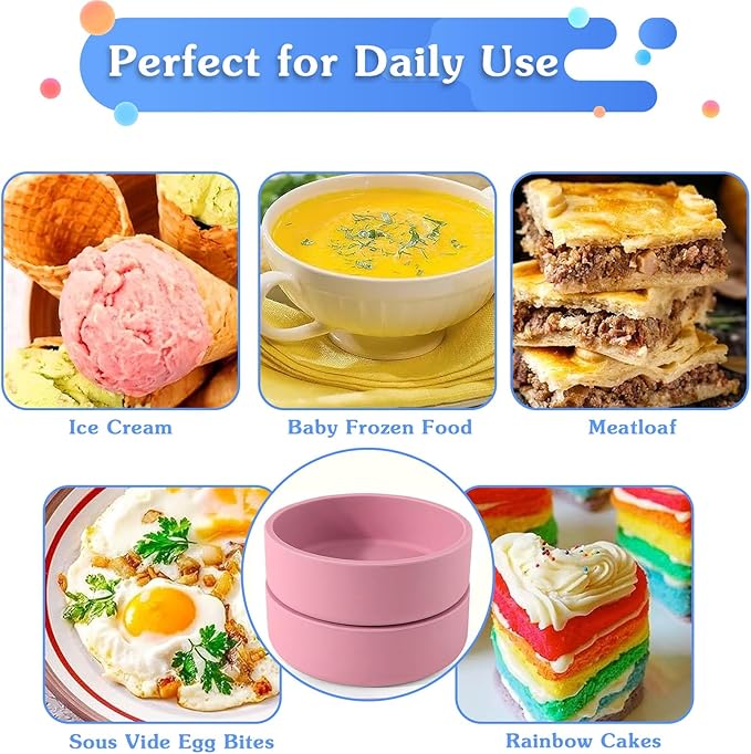 3Pcs ZHYEEDAA Air Fryer Egg Mold,Silicone Egg Molds, Individual Egg Bite Maker Reusable Egg Molds, Microwave Egg Cooker, BPA Free, Dishwasher Safe (Round-Pink)