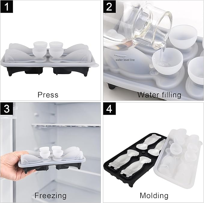 Dog Ice Cube Tray Mold - 3D Labrador Shape Ice Cube Trays, Cute Ice Cube Molds for Whiskey Bourbon, 4-Hole Large Fun Shapes Ice Cube Trays, Funny Dog Gifts for Dog Lovers Women Men