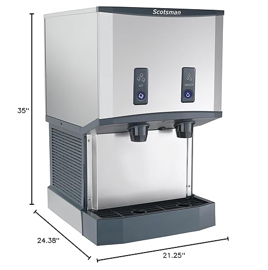 Scotsman HID525AB-1 Meridian Push-Button Countertop Nugget Ice & Water Dispenser, Air Cooled - Up to 500 lb. Production, 25 lb. Storage