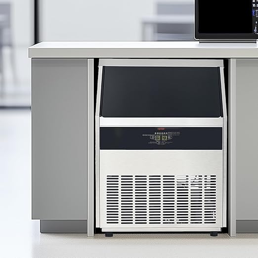 VEVOR 440lbs/24H Commercial Ice Maker, 160 Ice Cubes in 15 Minutes, Freestanding Ice Maker Machine with 88lbs Large Storage Capacity for Bar Office Restaurant, with LED Digital Display & Self-Cleaning