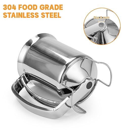 Yummy Sam Stainless Steel Pancake Batter Dispenser with Handle,32oz 900ml Heavy Duty Waffles Funnel Cake Dispenser with 12PCS Silicone Baking Cups,Pancake Pourer Batter Pitcher for Cupcakes,Crepes