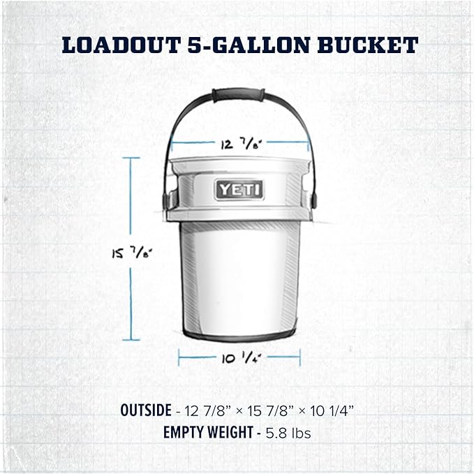 YETI Loadout 5-Gallon Bucket, Impact Resistant Fishing/Utility Bucket