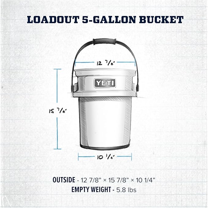 YETI Loadout 5-Gallon Bucket, Impact Resistant Fishing/Utility Bucket