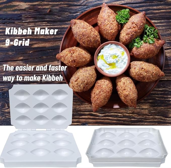 Kibbeh Rolls Maker Mold 9 Grids 7cm/2.75inch Meatball Mold Tool