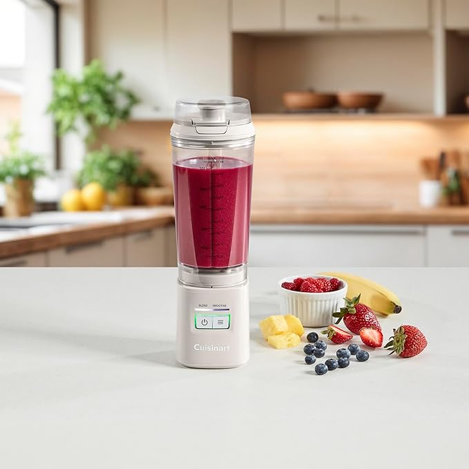 Cuisinart Cordless Rechargeable Portable Blender for Smoothies & Shakes, Personal Smoothie, Compact For Travel, On-the-Go Use, Tan, PBL-100