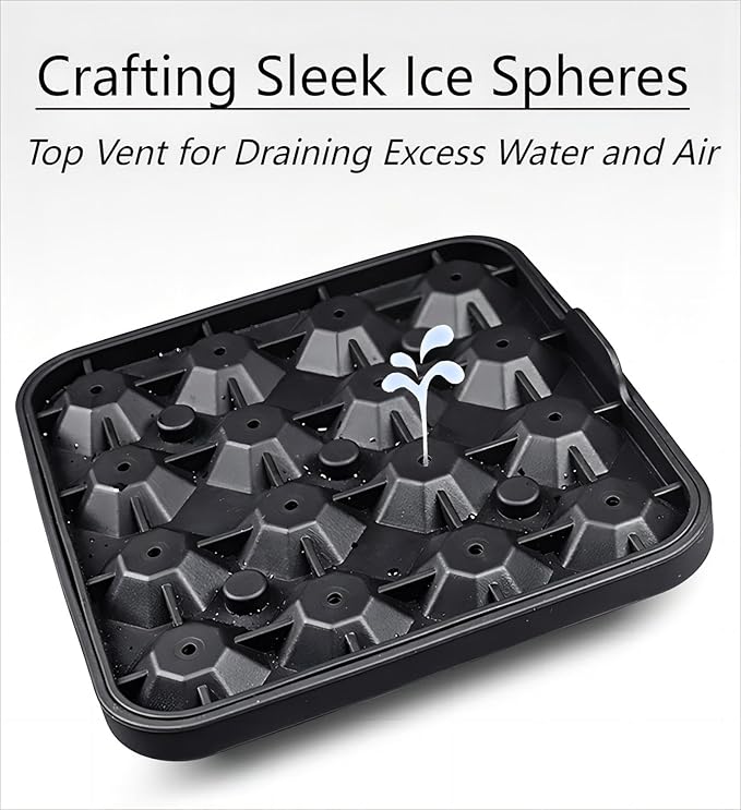 Tiny Diamond Ice Molds 2 Pack, Small Diamond-Shaped Silicone Ice Cube Trays 16 Cubes Per Tray, Easy Release, BPA-Free Mini Ice Cube Trays with Lid