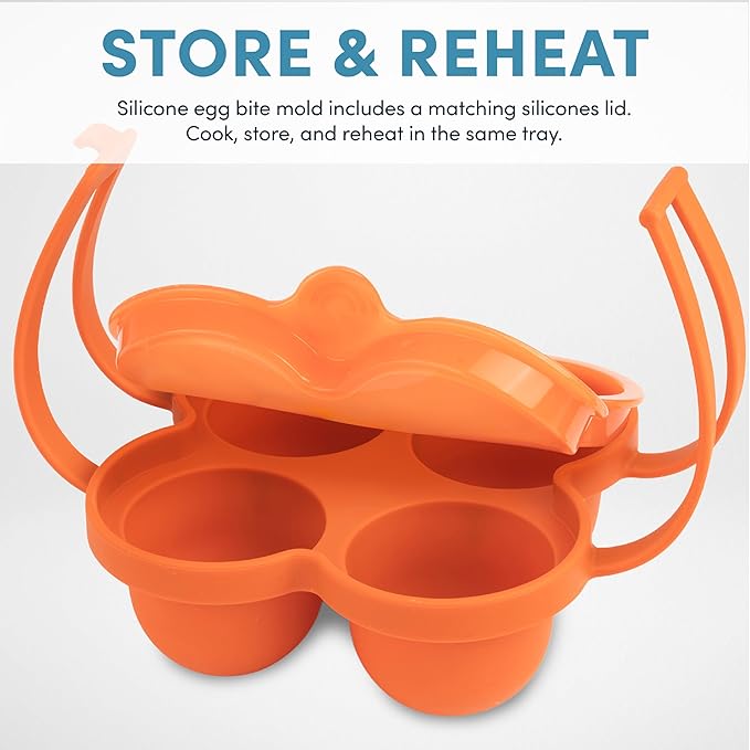 AROMA® Silicone Egg Bite Mold and Mini Muffin Tray with Storage Lid and Handles (8-Cup Digital Rice Cooker Accessories)