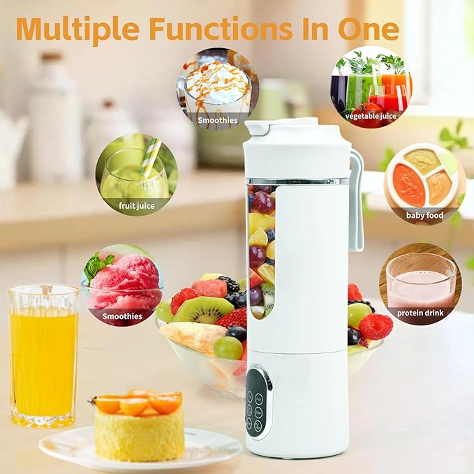 HappyFreeSX Portable Blender for Shakes and Smoothies,Small Personal Blender for Smoothies and Shakes (White)
