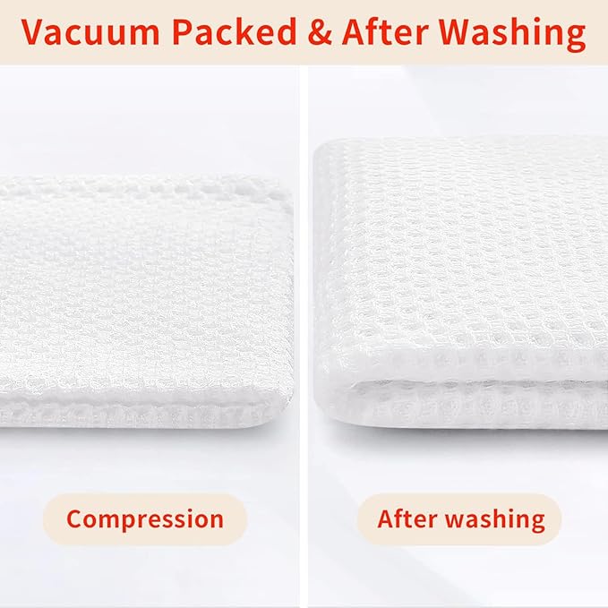 Homaxy 100% Cotton Kitchen Towels and Dishcloths Set, 12 x 12 Inches and 13 x 28 Inches, Set of 8 Bulk Kitchen Towels Set, Ultra Soft Absorbent Dish Cloths for Washing Dishes, White