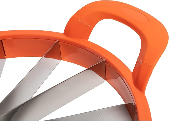 KOLORAE Extra Large Watermelon Slicer, Stainless Steel Cutter with Durable Easy Grip Handles, Round Divider to Easily Cut Fruits, Slices Melons up to 10in