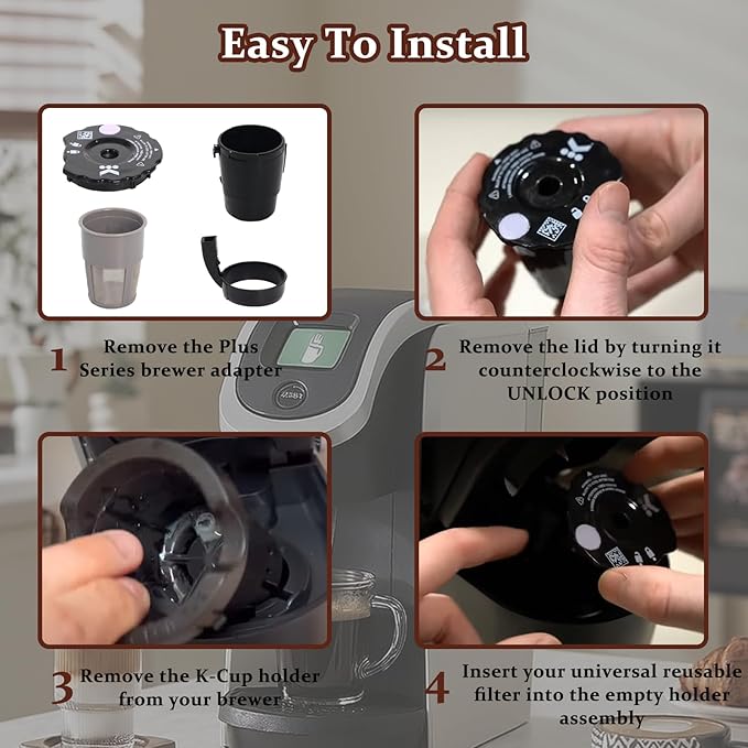 K250 Reusable Ground Coffee Filter Compatible with Keurigg My K Cup 2.0 1.0 K300 K350 K375 K400 K450 K475 Upgrade Ground Coffee Filter Refillable (Pack of 3)