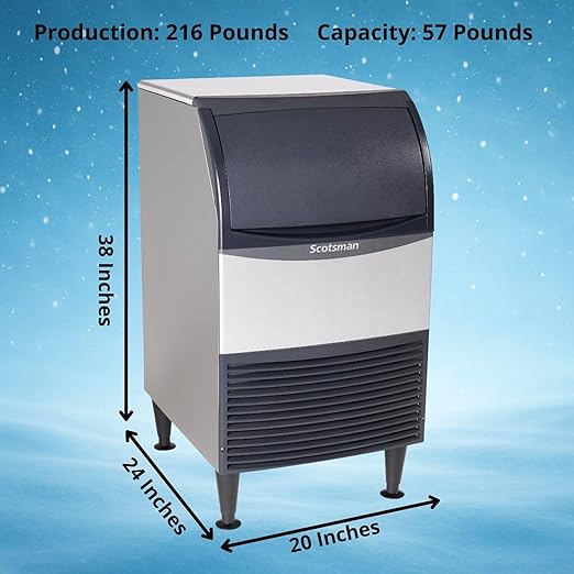 Scotsman UF2020A-1 20" Air-Cooled Flake Undercounter Ice Maker Machine with 57 lb. Storage Capacity, 216 lbs/Day, 115v, NSF