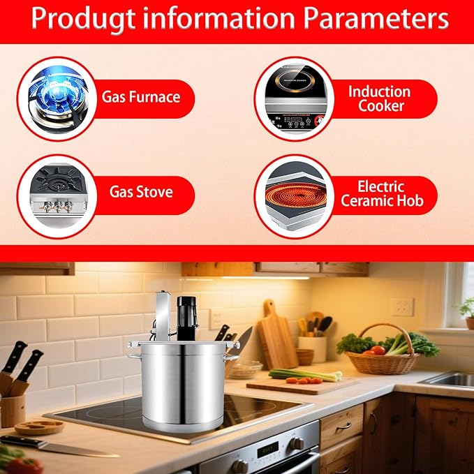 Electric Pot Stirrer Mixer with Timer – Portable Automatic Stirrer for Cooking, Ideal for Making Jam, Sauce, Soups, and More – Effortless Mixing Solution