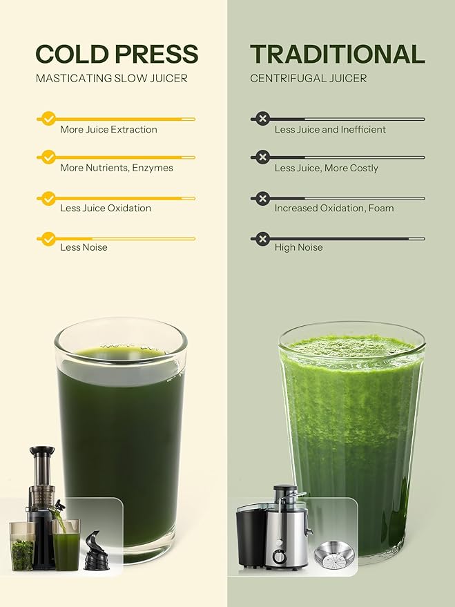 Masticating Juicer Machines, Reemix Cold Press juicer Machine Compact & Small Size, Juice Extractor, Nutrient and Vitamin Dense, BPA-Free Tritan, Easy to Clean (Black)