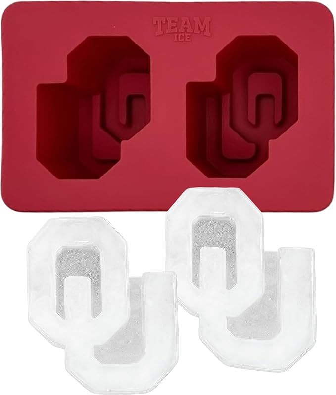 TEAM ICE - Oklahoma Silicone Ice Cube Tray - Large Silicone Ice Cube Mold for Whiskey & Cocktails, Durable Ice Tray for Game Day Drinks, College Logo Ice Mold for Fans & Tailgate Parties