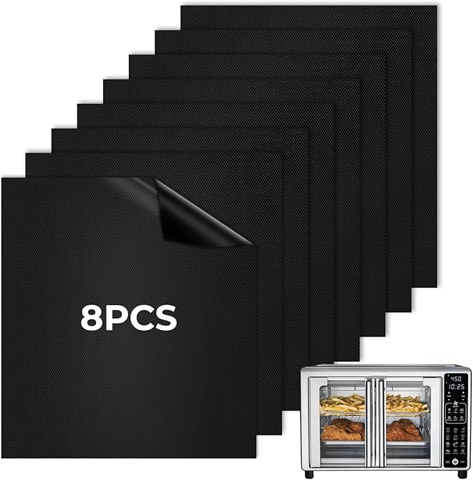 8PCS Reusable Oven Liners for Gourmia Toaster Oven GTF7460, Air Fryer Liners with Non-stick Coating