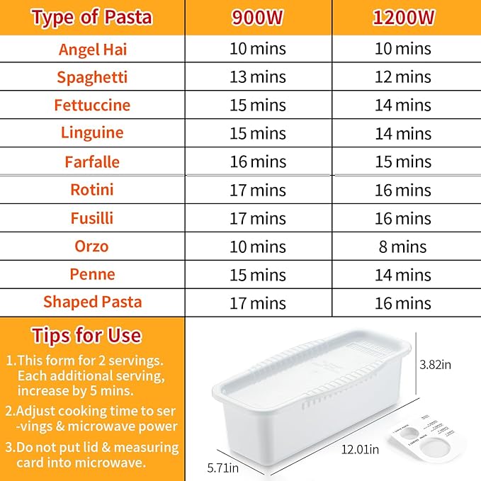 Microwave Pasta Spaghetti Cooker Pot with Strainer Lid,Pasta Cooker in Microwave with Water Level and Spaghetti Portion Measuring Device,Dormitory Office Apartment Kitchen Essentials