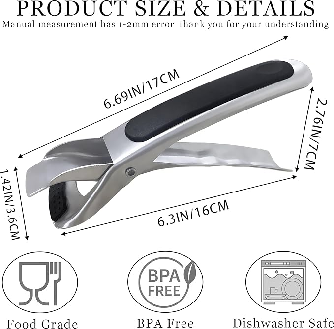 2PCS Hot Plate Gripper,Air Fryer Pans Gripper,Stainless Steel Hot Plate Bowl Retriever,Anti Scald Bowl Holder Clip,Kitchen Lifters Tongs for Egg Custard,Jidangeng,Microwave,Toaster,Oven Steamer
