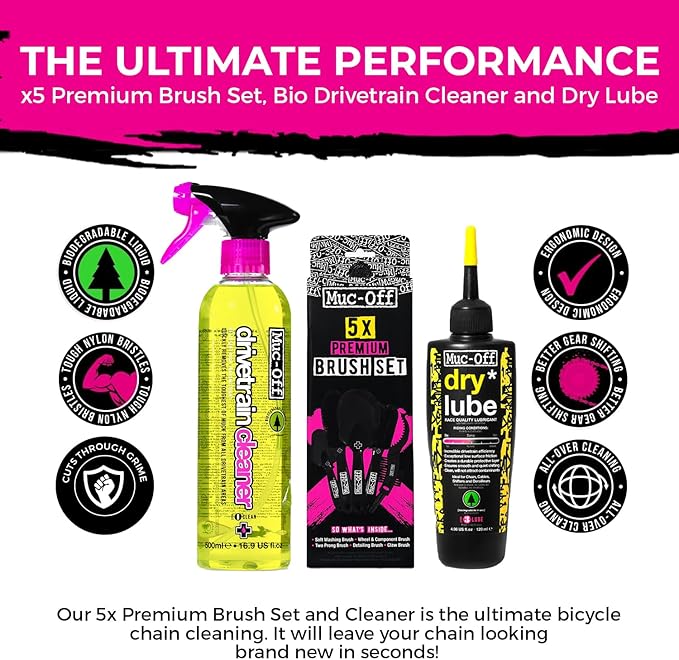 Muc-Off Bio Drivetrain Cleaner | Effective Biodegradable Bicycle Chain Cleaner and Degreaser Spray | Suitable for All Types of Bike