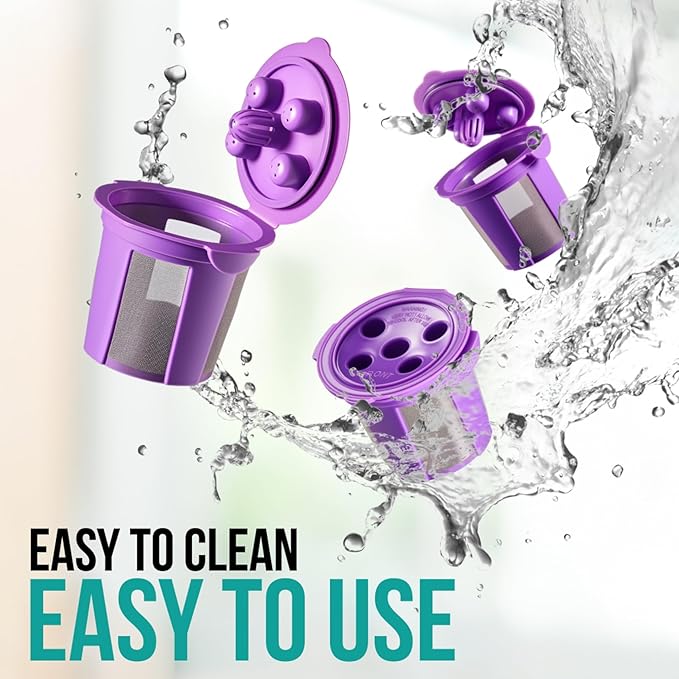 4 Reusable K Cups for Keurig Supreme, K-Supreme Plus, K Slim, K-Classic by PureHQ - Refillable Kcup for Keurig Coffee Maker - MultiStream Coffee Pods Filter