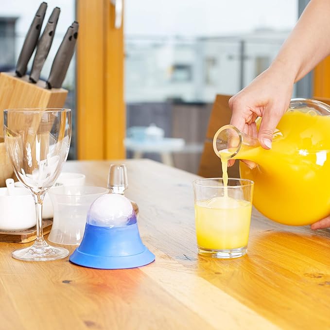 Sphere Ice Maker ball Molds - Large Clear Rubber reusable plastic opal Ice Mold Round Small Ice Cubes Drinks Silicone Tray Silicone Whiskey Ice Cube Trays Balls Makers With Lids Ice Orb