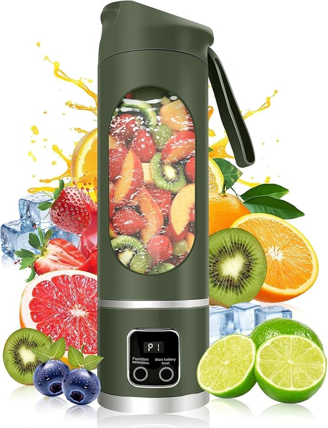 Paramexview® Portable Blender 16oz/500ml for Juices & Smoothies with 12 Stainless Steel Blades | USB Rechargable & 3 Levels Multi-Speed Control | 50W Powered fusion Portable Blender