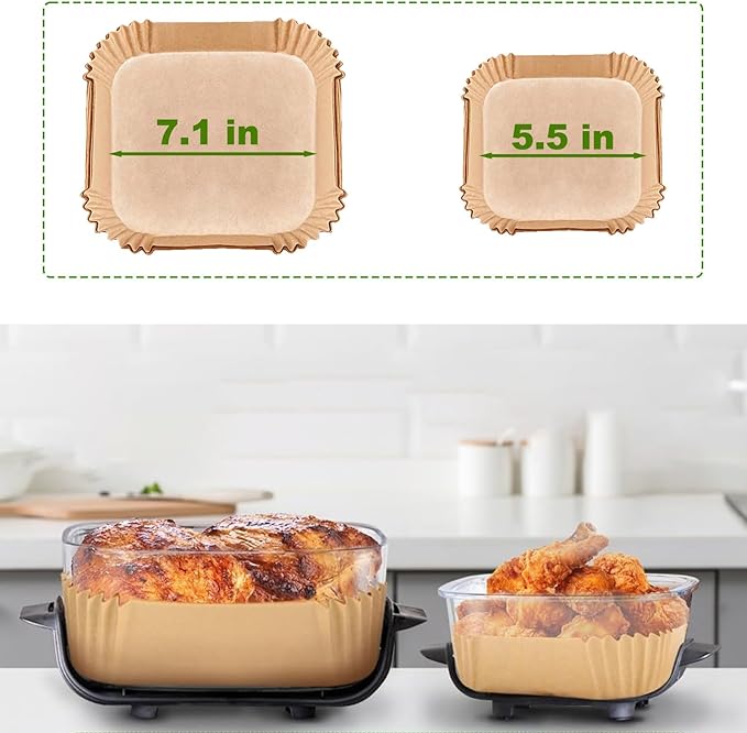 Air Fryer Liners for Ninja Crispi Air Fryer, Ninja Crispi Accessories for Ninja Crispy, 250Pcs Ninja Glass Air Fryer Liners, Crispi Air Fryer Parchment Paper Liners, Ninja Kitchen Appliances