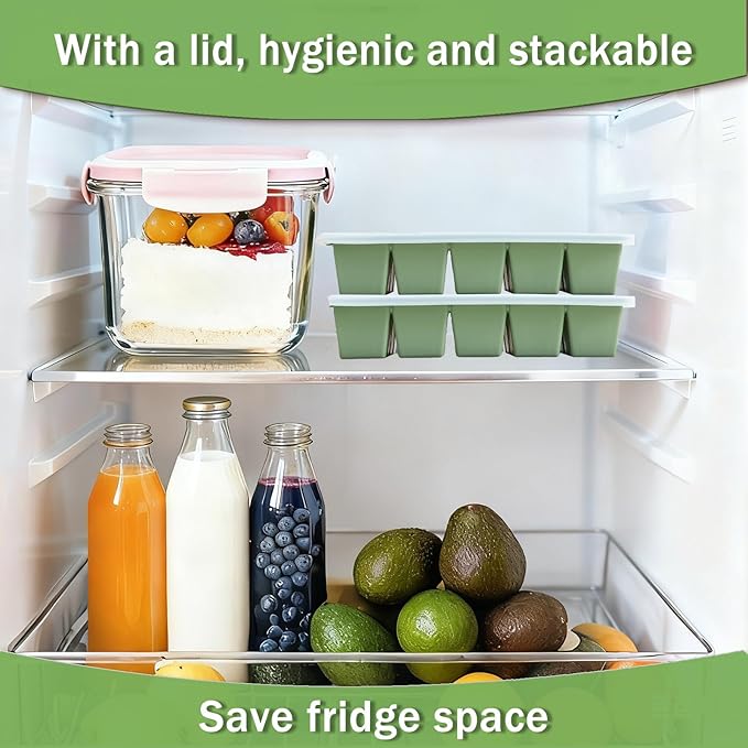 Ice Cube Trays for Freezer, 3 Pack Easy Release Slicone Ice Cube Tray with Lid, BPA Free Stackable Flexible Ice Mold 15 Square Reusable Ice Cubes for Whiskey, Baby Food, Ice Coffee (Pink+Blue+Green)