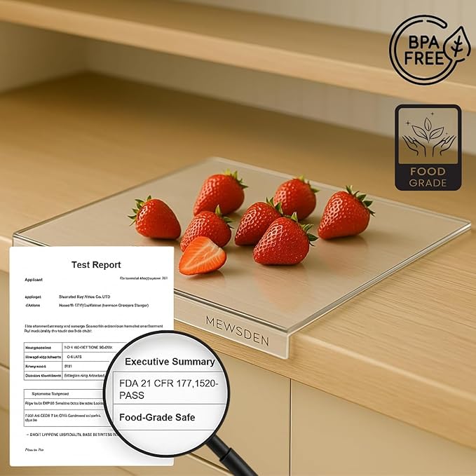 Acrylic Cutting Board with Juice Groove, Clear Cutting Board with Counter Lip, Cutting Boards for Countertop Protector, Non-Slip Dough Mat, Kitchen Decor Gadgets House Warming Gifts(16"x12.5")