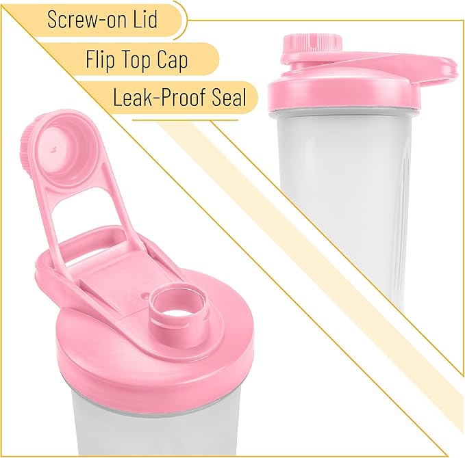 Mr. Pen Shaker Bottles - 28 oz, Pink Protein Mixer Bottle with Whisk Ball, Shaker Bottles for Protein Shakes