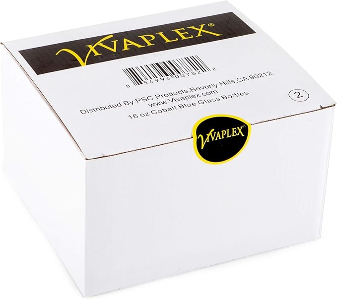 Vivaplex, 2, Large, 16 oz, Empty, Cobalt Blue Glass Spray Bottles with Black Trigger Sprayers and Lids