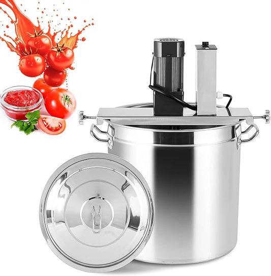 Electric Jam Mixer - Stainless Steel Automatic Pot Stirrer with 4-Blade Mixing Scraper, for Soup, Chili Sauce, Beverage, Jam & Porridge, One-Touch Operation, Commercial Food Mixing Machine (Model 50)