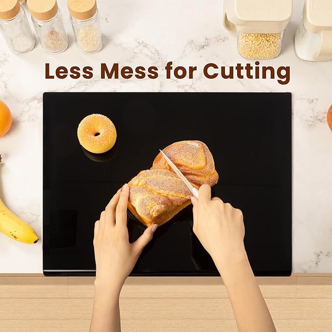 Acrylic Cutting Board with Counter Lip, 17.5x13.5 Inch Clear Cutting Boards for Kitchen Counter, Large Cutting Board Non Slip for Countertop Protector, Apartment Essentials Kitchen Decor Gifts