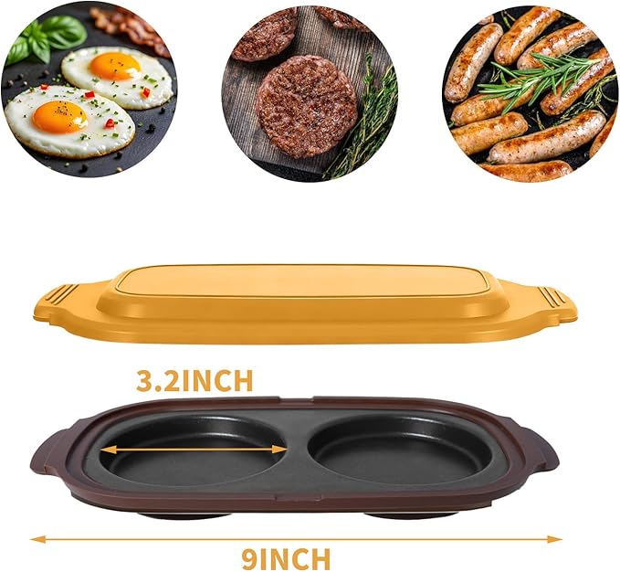Quick-Heat Microwave Egg Cooker|Poacher|fryer, Multi-use Maker for 2 Eggs for Breakfast Sandwiches, Dishwasher-Safe Portable for Home,Travel,Gifts (Orange)