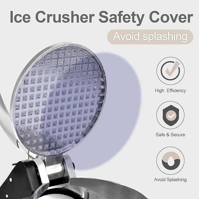 Shaved Ice Machine 380w Snow Cone Machine 3 Stainless Steel Blades Ice Shaver Machine Electric Ice Crusher 280lbs/hr Snow Cone Maker for Home and Commercial with Ice Pick(Black)
