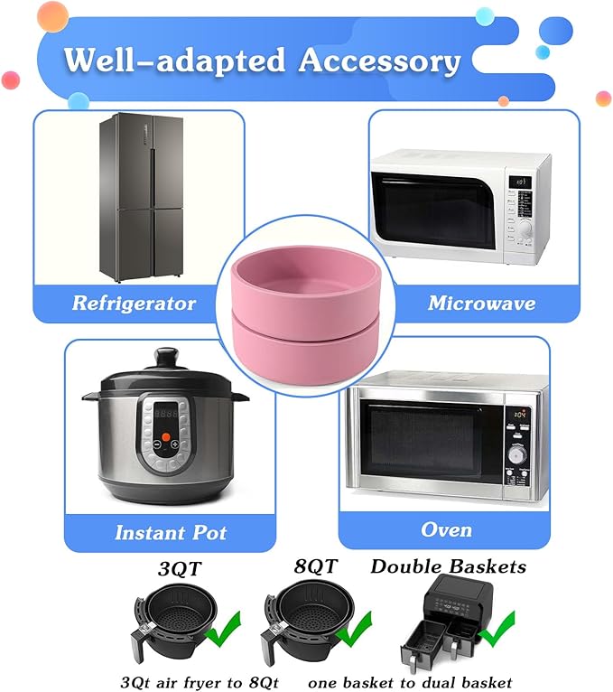 3Pcs ZHYEEDAA Air Fryer Egg Mold,Silicone Egg Molds, Individual Egg Bite Maker Reusable Egg Molds, Microwave Egg Cooker, BPA Free, Dishwasher Safe (Round-Pink)