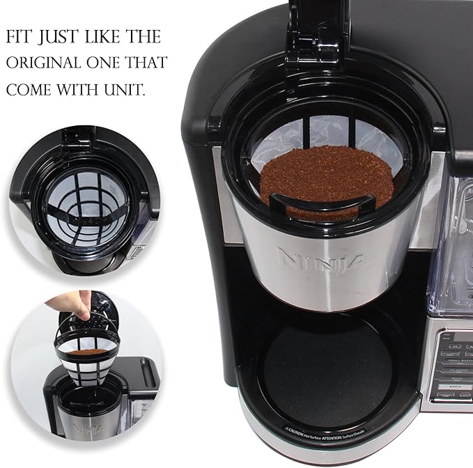 Cestlaive (4-Pack) No.4 Cone Reusable Replacement Coffee Maker Basket Filter Compatible with Cuisinart, Ninja Coffee Bar Brewer Filters, Fit Most 8-12 Cup Basket Drip Coffee Machine, BPA Free