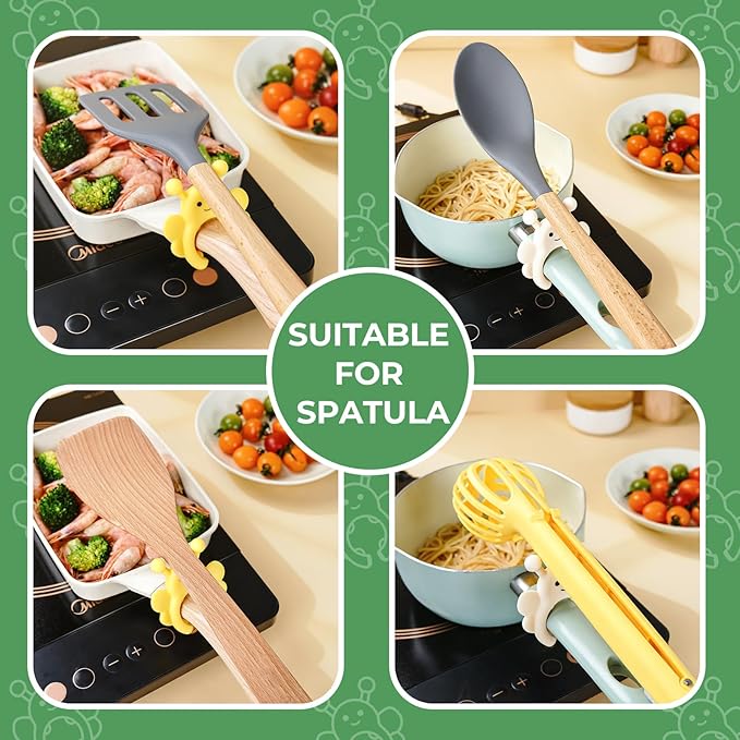 Bee Spoon Holder Cute Spoon Rest for Stove Top, Steam Releaser & Lid Lifter – Heat Resistant Silicone Cooking Gadget, Fun Kitchen Accessories, Unique Cooking Gift