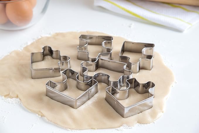Fox Run Cookie Cutter Set, Puzzle Pieces Cookie Cutter Set