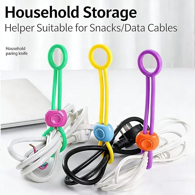 6/12pcs Chip Clips Bag Clips Food Clips, Food Bag Sealing Clips for Snack and Storage Organization, Adjustable Silicone Straps for Kitchen Gadgets Use (6 pcs)