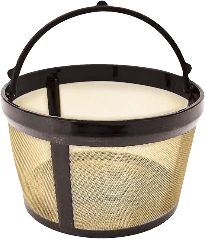 4 Cup Reusable Filter Basket With Closed Bottom Fits MrCoffee Coffee Maker and Brewer - Permanent Filter Replacement for Mr Coffee Gold Basket-Style Filters 2-Pack