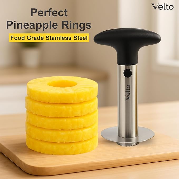Watermelon Slicer and Pineapple Corer Set (3-Piece) - Stainless Steel Fruit Cutter Tool Kit for Cubing, Coring, Dicing Melon, Papaya, Cantaloupe - BBQ, Party, Kitchen Gadget - Dishwasher Safe