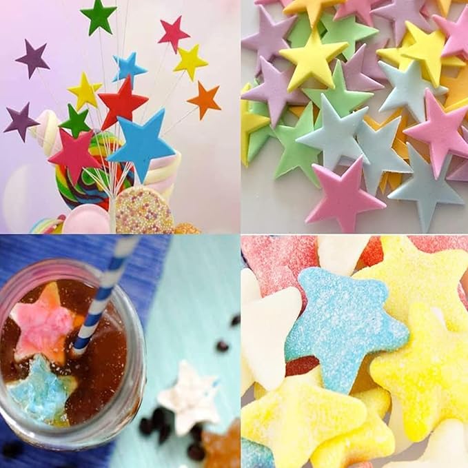 Five Star Shaped Cool Silicone Ice Cube Tray Freeze Mold Maker Tools Pentagram Ice Trays Club Bar Party for Cake, Candy, Chocolate, Gummy, Ice, Crayons, Jelly (Pink)