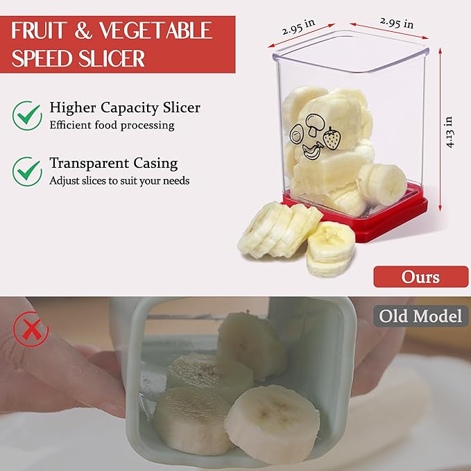 Fruit Slicer Cup | Strawberry Slicer | Stainless Steel Strawberry & Vegetable Slicer with Push Plate - Quickly Makes Fruit & Veggie Salad - Must Have Kitchen Gadget