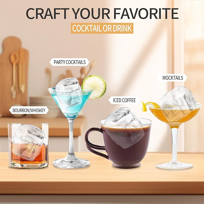 Clear Ice Cube Maker Mold-VDHU 2.4"Ice Cube Trays/Funny Presidential Head Molds,Easy-Release Ice Maker for Easter,Whiskey Cocktail,Bourbon,holidays,parties,Birthday Gift Men/Dad