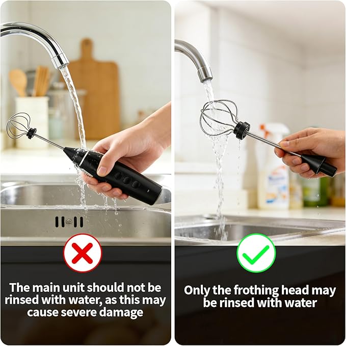 3-in-1 Electric Milk Frother with 3 Stainless Steel Whisks, USB Rechargeable Handheld Foam Maker with Charging Stand, 3 Speed Coffee Frother for Latte, Cappuccino, Hot Chocolate