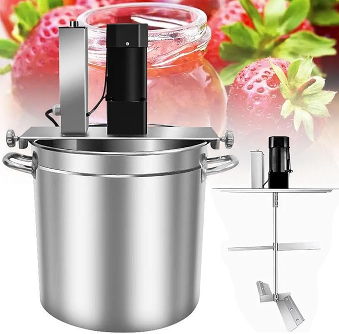 Automatic Food Mixer - 15L/25L/40L Commercial Heating Mixer with 4 Blade Stirring Scraper,for Making Jam, Sauce, Filling, Hot Pot Seasoning Bottom Soup Stirre, Adjustable Stirring Speed,25L